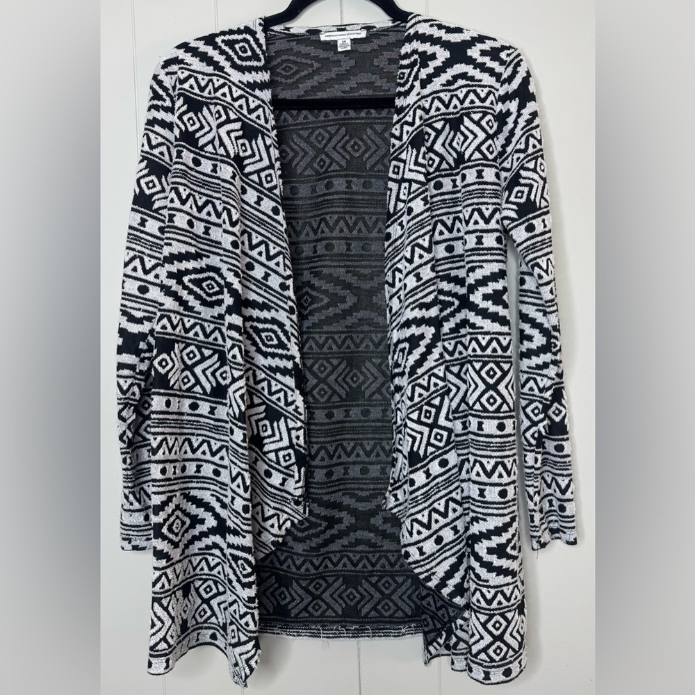 American Eagle Aztec Boho Open Burnout Cardigan Womens Small